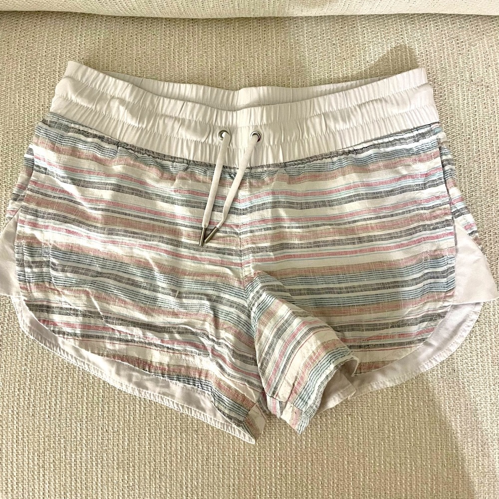 Athleta Cabo Beachside Linen Shorts Multicolored Striped Women's Size 8